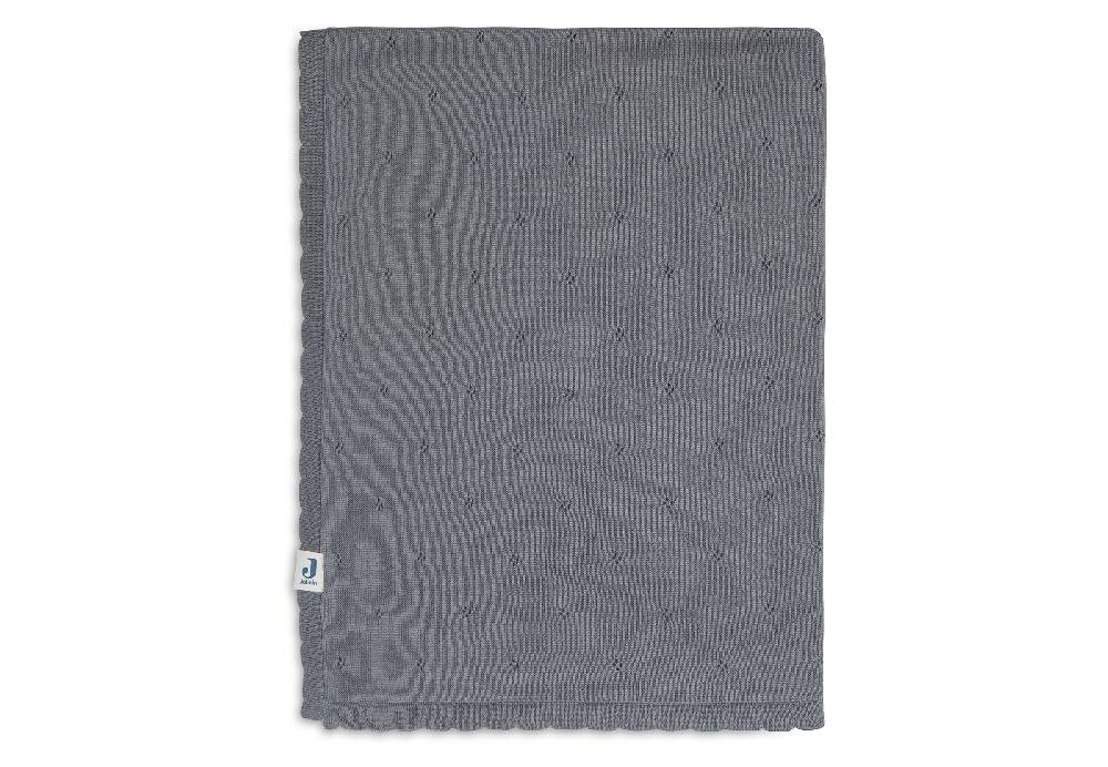 Jollein Decke Kinderbett 100x150cm Pointelle Storm Grey GOTS im Angebot