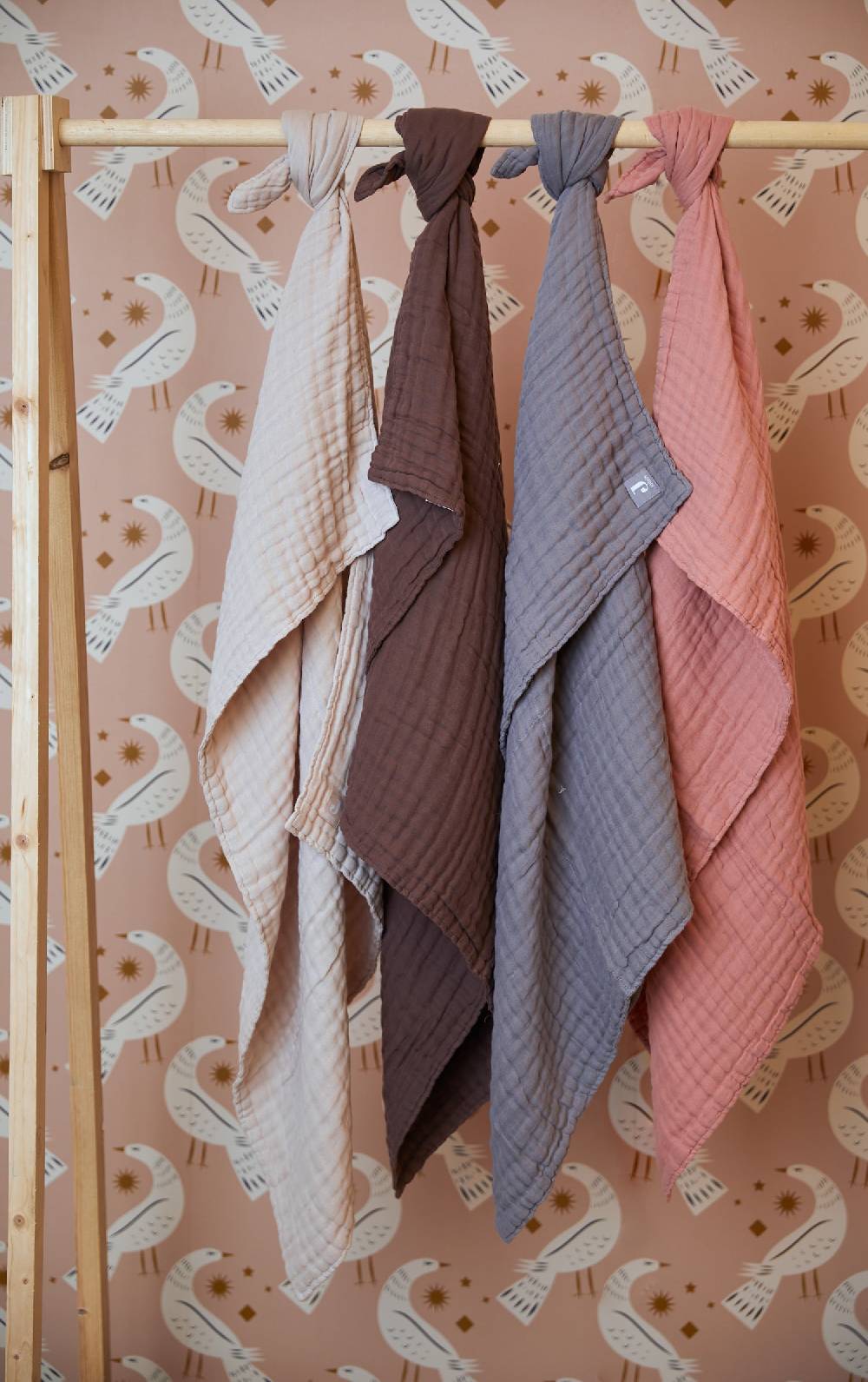 Jollein Decke Wiege Wrinkled Cotton 75x100cm Chestnut Schlussverkauf