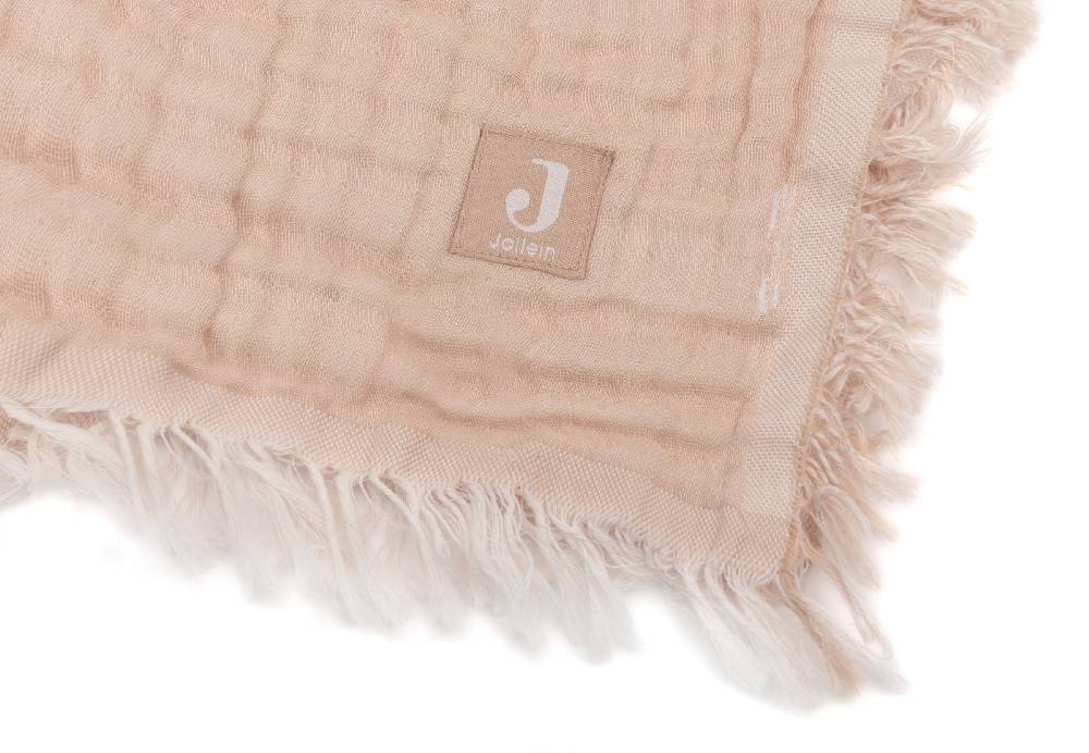 Jollein Deken Wiege 75x100cm Fringe Moonstone/Ivory GOTS Blitzverkäufe