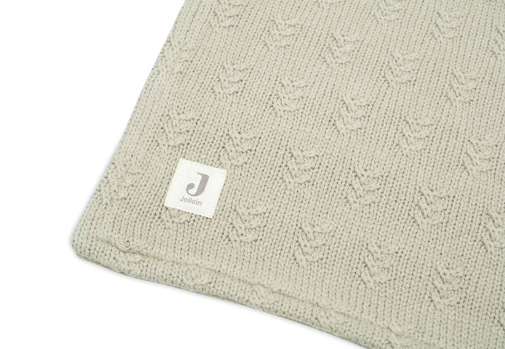 Jollein Decke Kinderbett 100x150cm Grain Knit Olive Green/Velvet Fabrikpreis