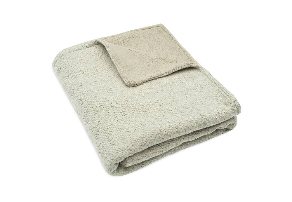 Jollein Decke Kinderbett 100x150cm Grain Knit Olive Green/Velvet Fabrikpreis