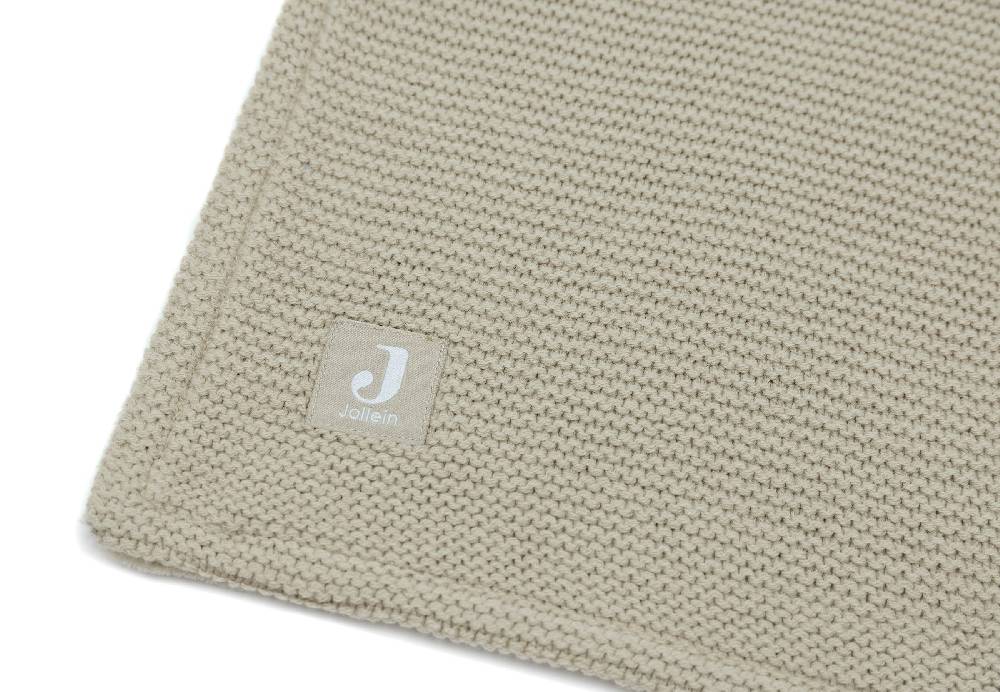 Jollein Decke Kinderbett 100x150cm Basic Knit Olive Green/Fleece Sonderangebot
