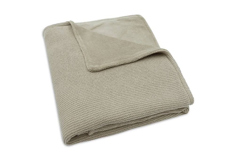 Jollein Decke Kinderbett 100x150cm Basic Knit Olive Green/Fleece Sonderangebot