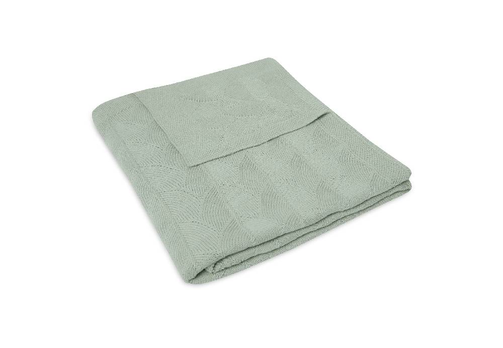 Jollein Decke Kinderbett 100x150cm Shell Knit Sea Foam GOTS Flash Sale