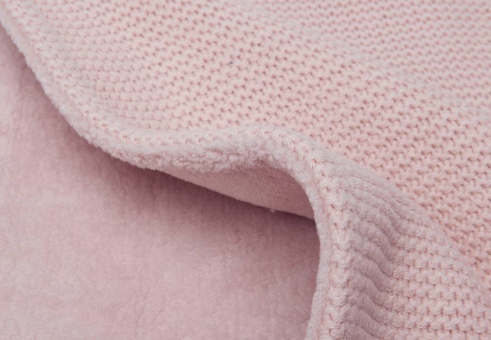 Jollein Decke Kinderbett 100x150cm Basic Knit Pale Pink/Fleece Exklusivangebot