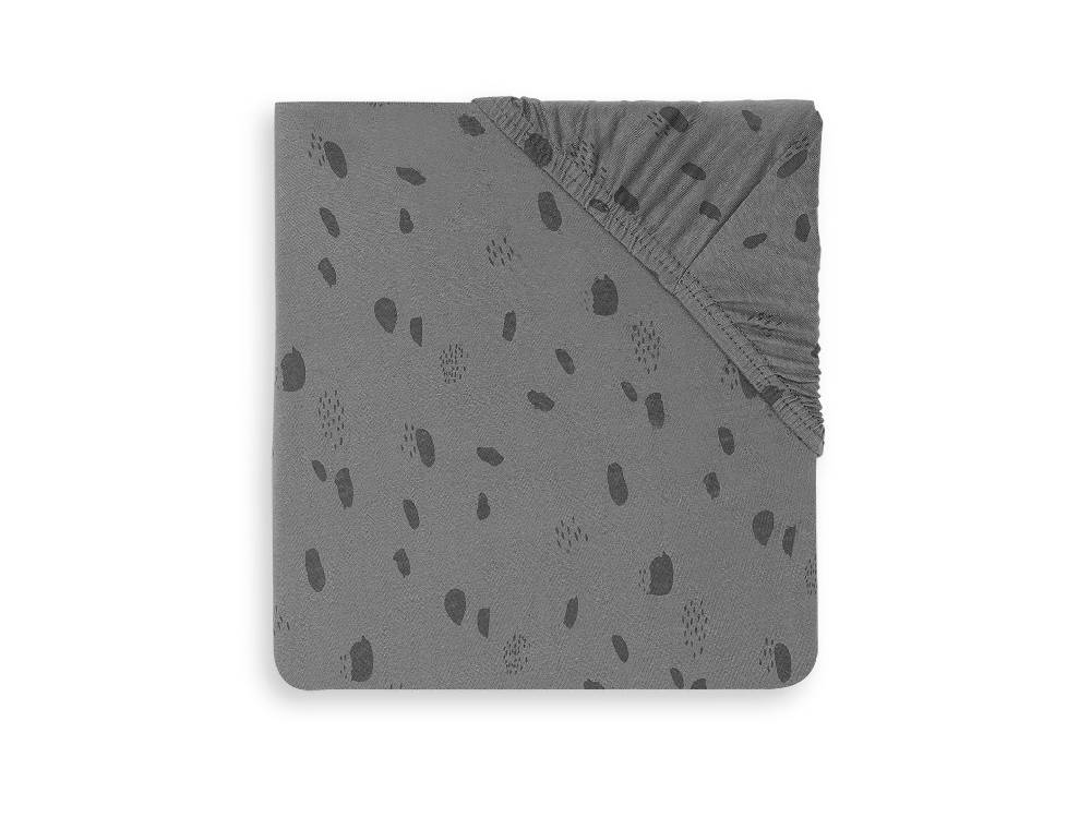 Jollein Spannbettlaken Jersey Laufgitter 75x95cm Spot Storm Grey