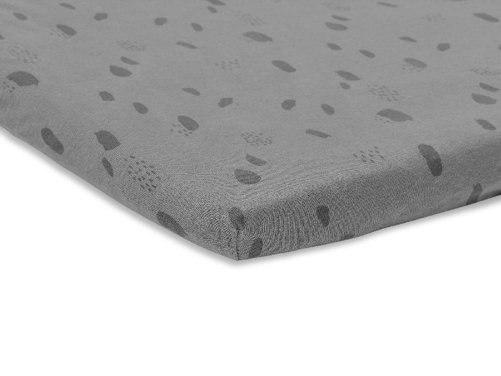 Jollein Spannbettlaken Jersey Laufgitter 75x95cm Spot Storm Grey Riesige Ersparnisse