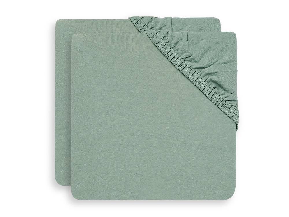 Jollein Spannbettlaken Jersey Laufgitter 75x95cm Ash Green (2pack)