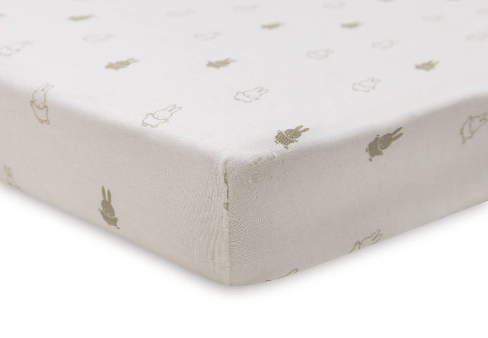 Jollein Spannbettlaken Jersey 60x120cm Happy Miffy Olive Green JETZT KAUFEN