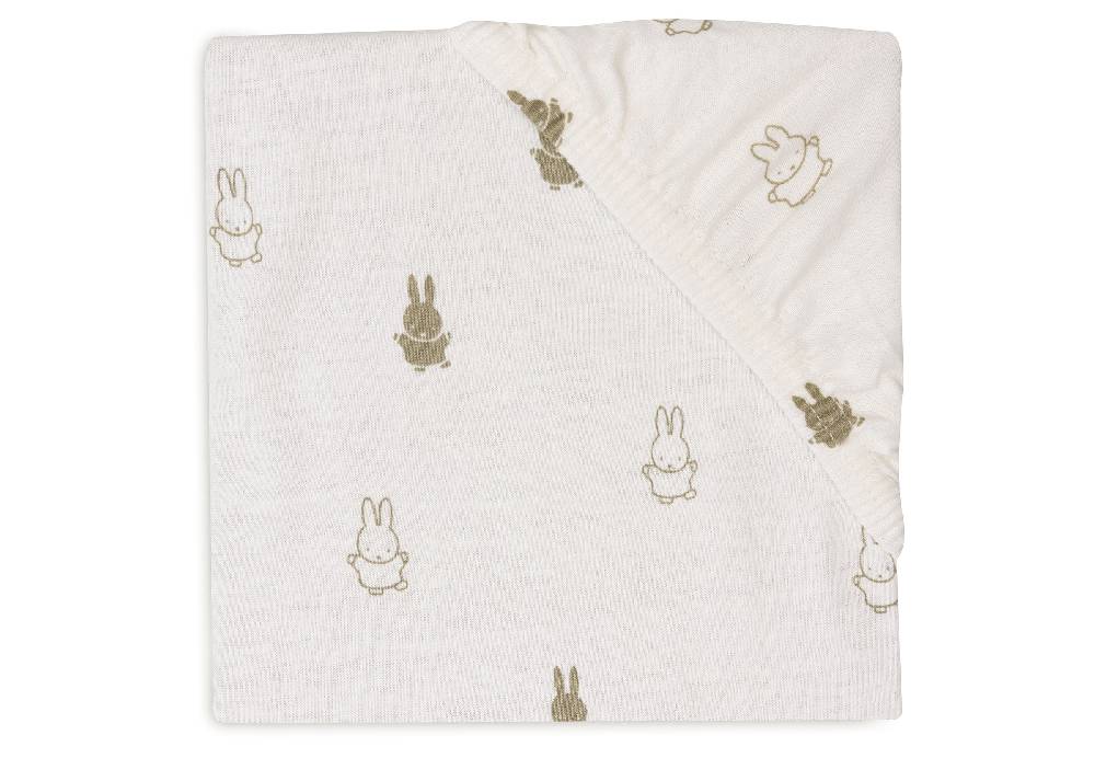 Jollein Spannbettlaken Jersey 40/50x80/90cm Happy Miffy Olive Green Neueste Stile