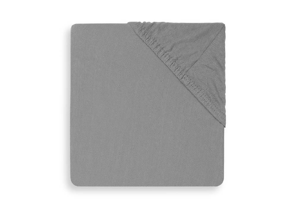 Jollein Spannbettlaken Jersey Laufgitter 75x95cm Storm Grey