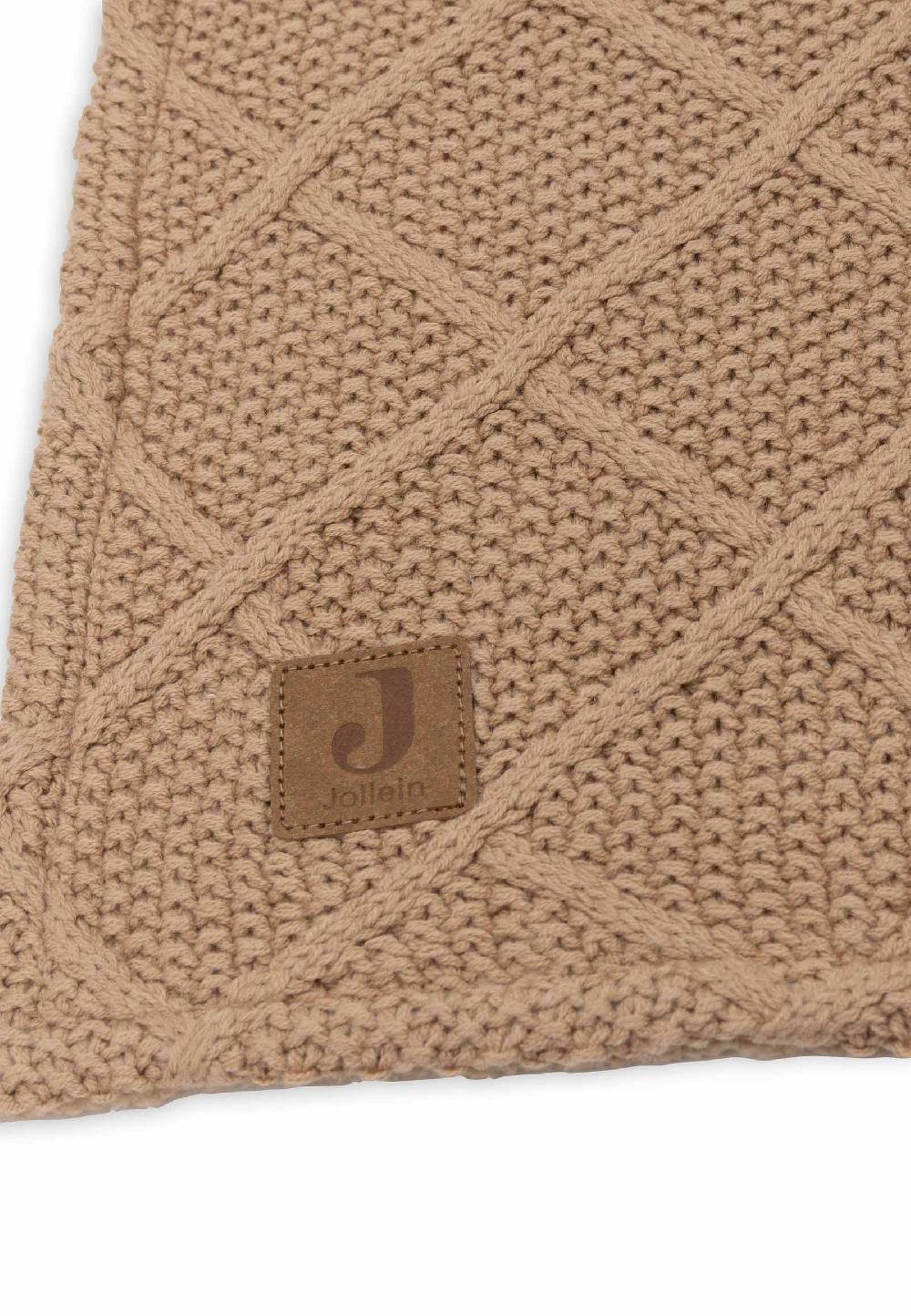 Jollein Decke Kinderbett 100x150cm Check Knit - Biscuit/Teddy Fleece Begrenzt auf 3 Tage
