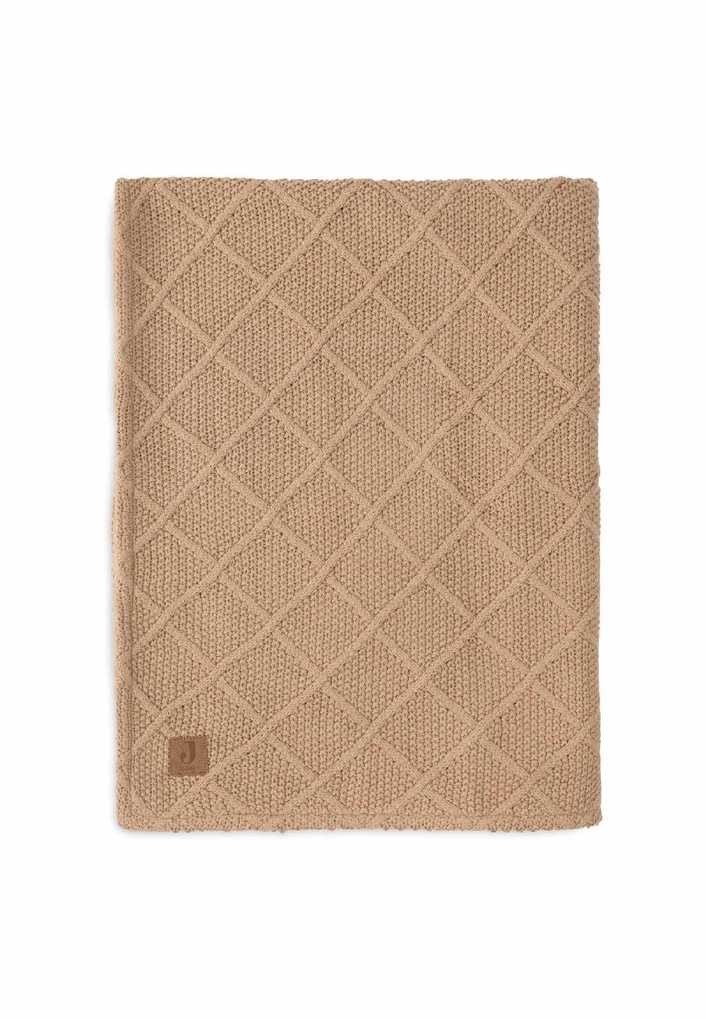 Jollein Decke Kinderbett 100x150cm Check Knit - Biscuit/Teddy Fleece Begrenzt auf 3 Tage