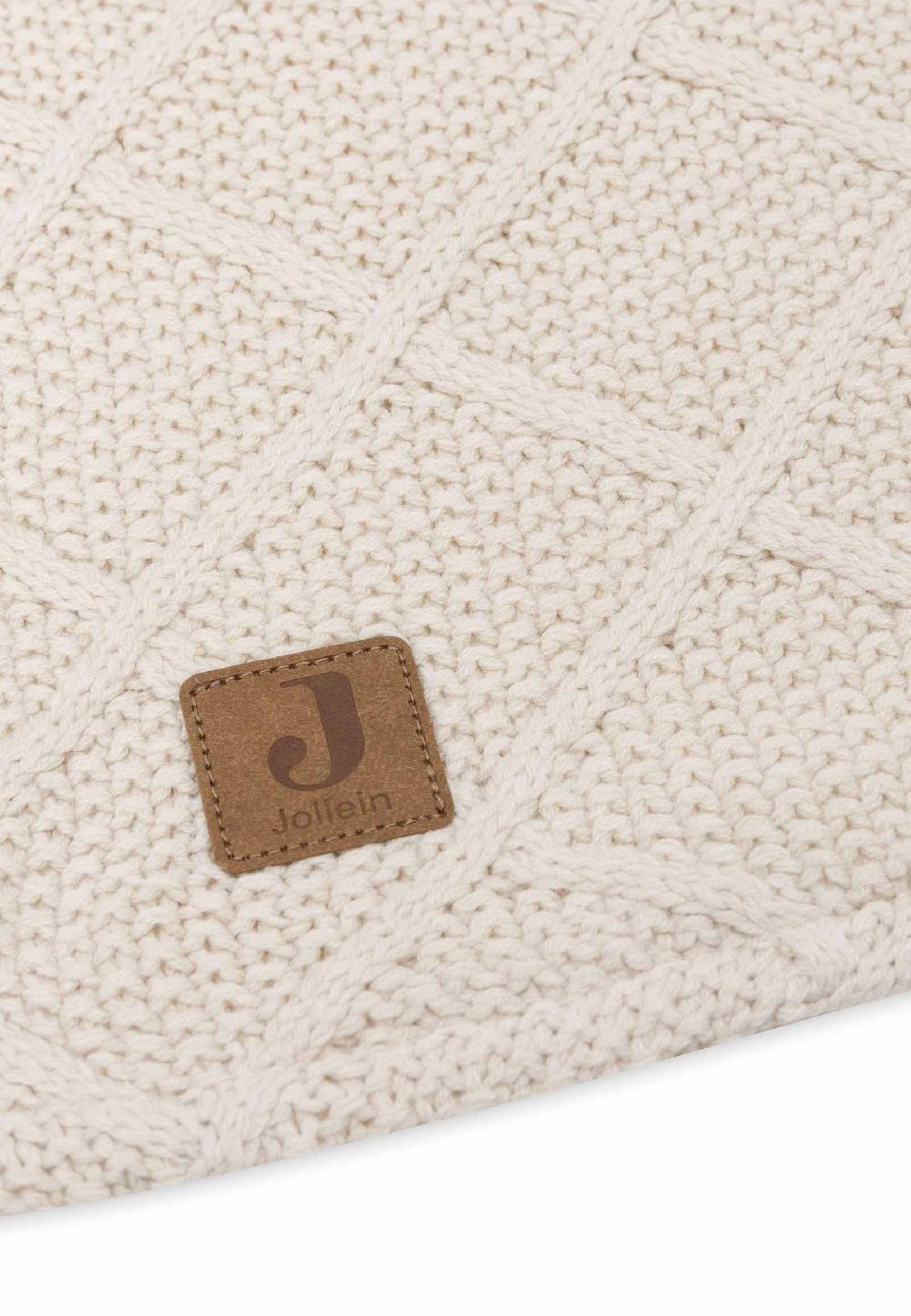 Jollein Decke Kinderbett 100x150cm Check Knit - Oatmeal/Teddy Fleece Speichern exportieren