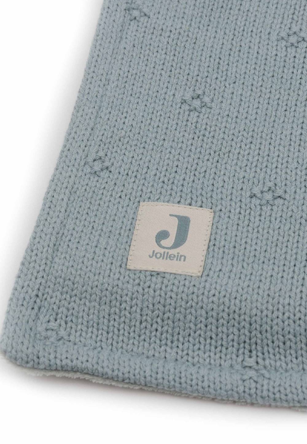 Jollein Decke Kinderbett 100x150cm Cosy Knit - Sea Green/Velvet Black Friday Preise