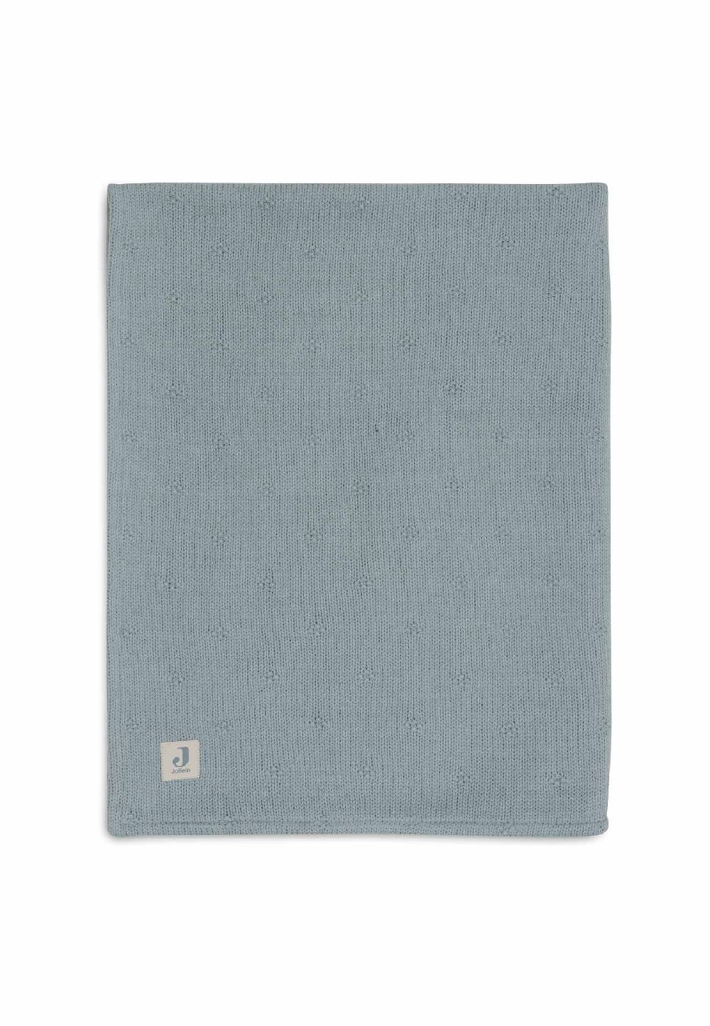 Jollein Decke Kinderbett 100x150cm Cosy Knit - Sea Green/Velvet Black Friday Preise