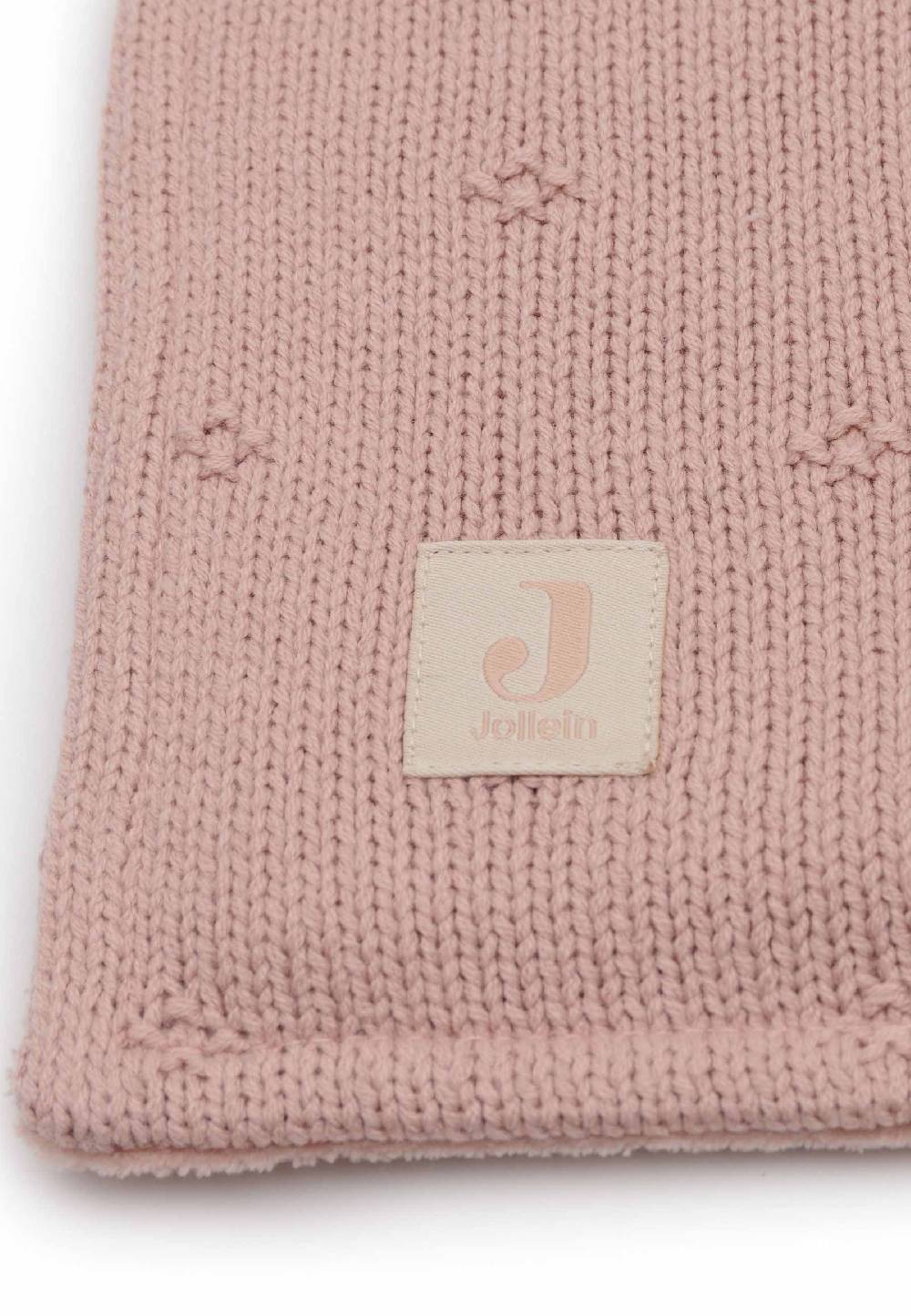 Jollein Decke Kinderbett 100x150cm Cosy Knit - Wild Rose/Velvet Im Verkauf