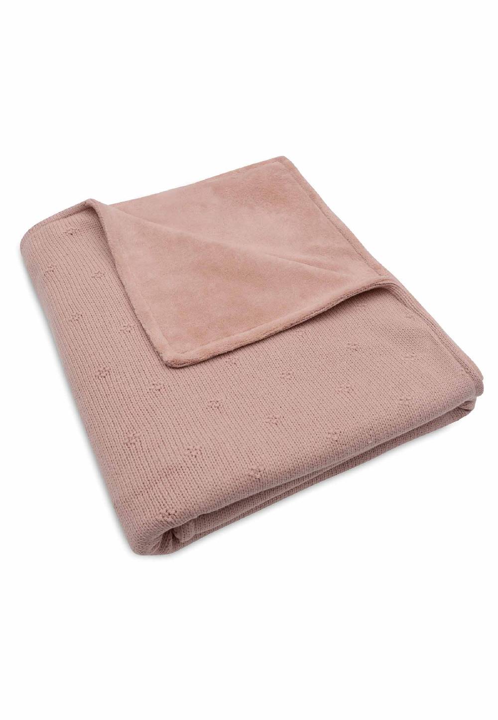 Jollein Decke Kinderbett 100x150cm Cosy Knit - Wild Rose/Velvet Im Verkauf