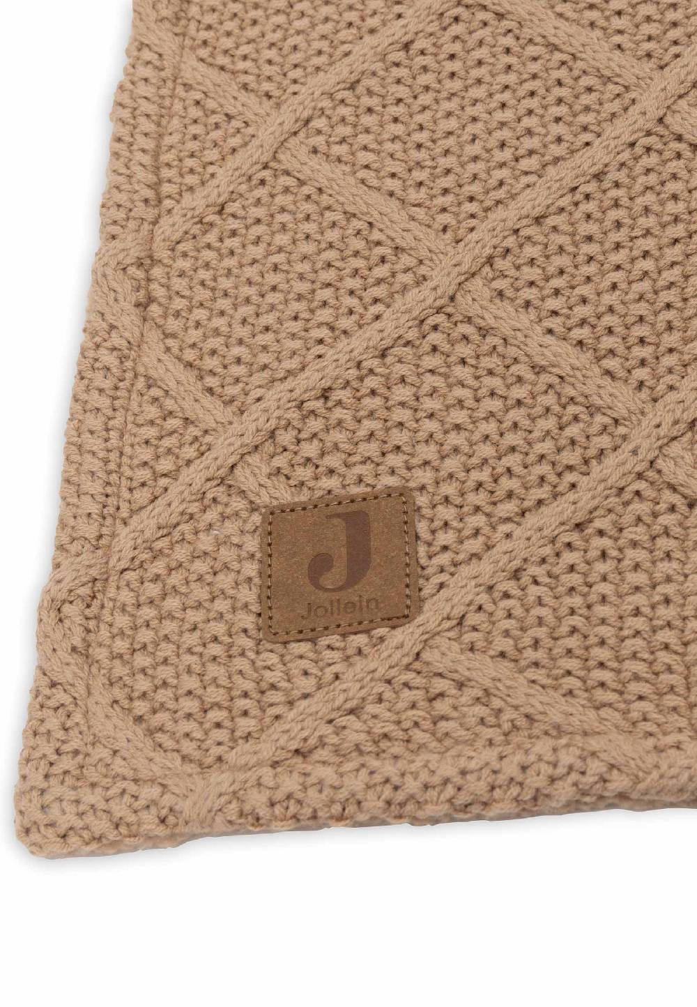 Jollein Decke Wiege 75x100cm Check Knit - Biscuit/Teddy Fleece 50% Rabatt für begrenzte Zeit