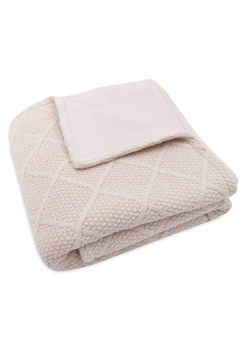 Jollein Decke Wiege 75x100cm Check Knit - Oatmeal/Teddy Fleece Rabatte dieses Monats