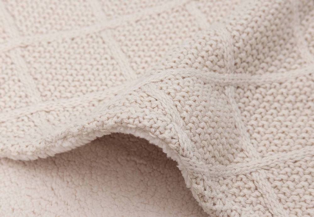 Jollein Decke Wiege 75x100cm Check Knit - Oatmeal/Teddy Fleece Rabatte dieses Monats