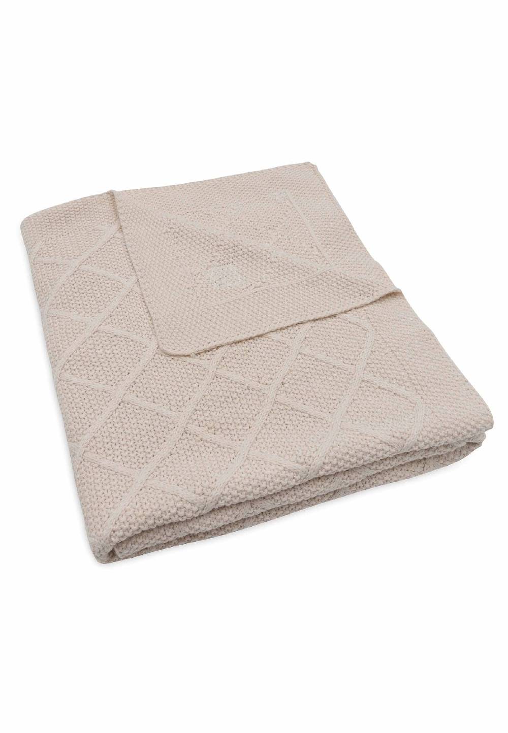 Jollein Decke Gitterbett 100x150cm Check Knit - Oatmeal Verkauf