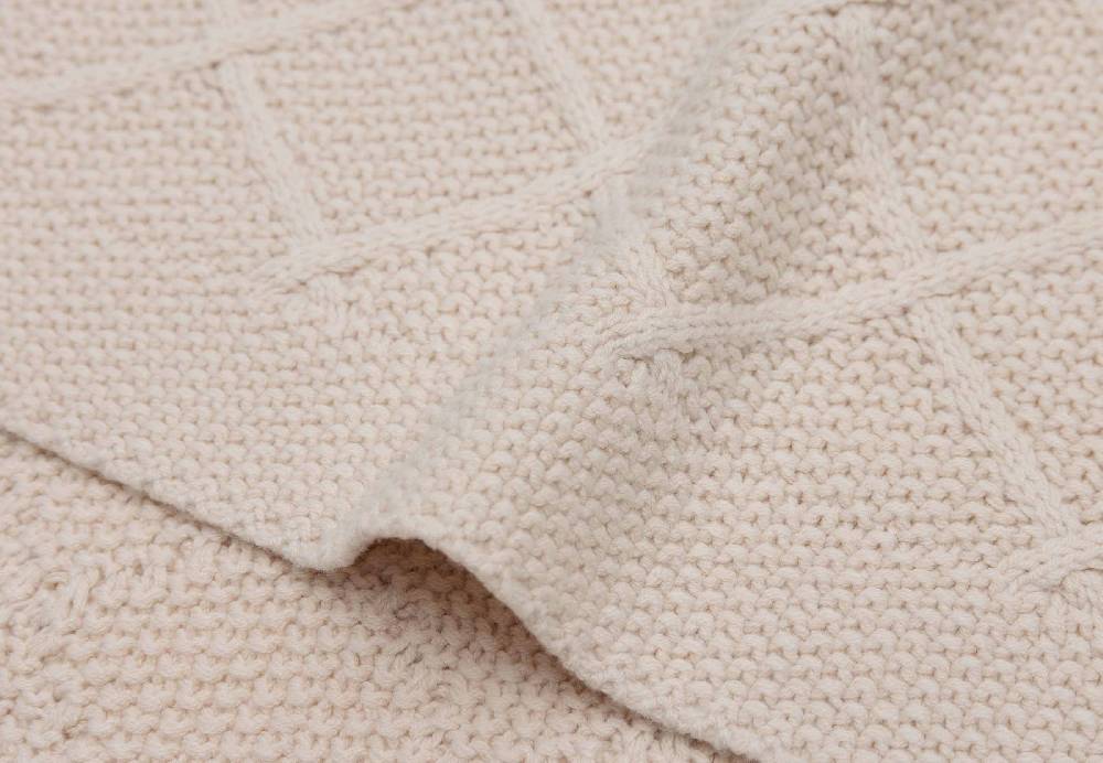 Jollein Decke Gitterbett 100x150cm Check Knit - Oatmeal Verkauf