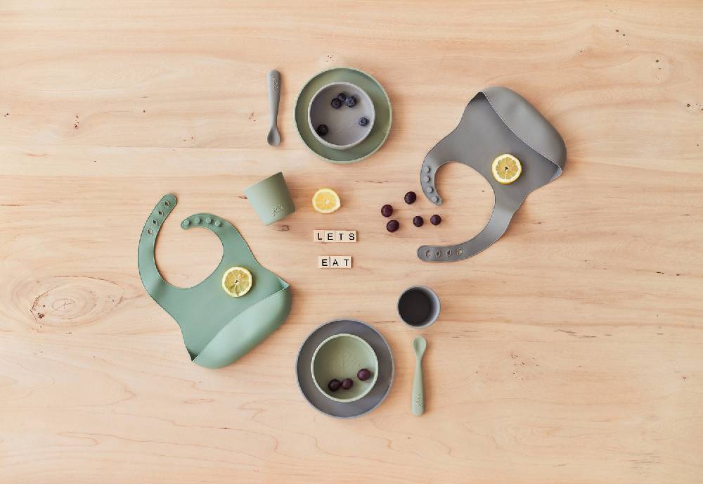 Jollein Lätzchen Siliconen Ash green Fabrikverkauf