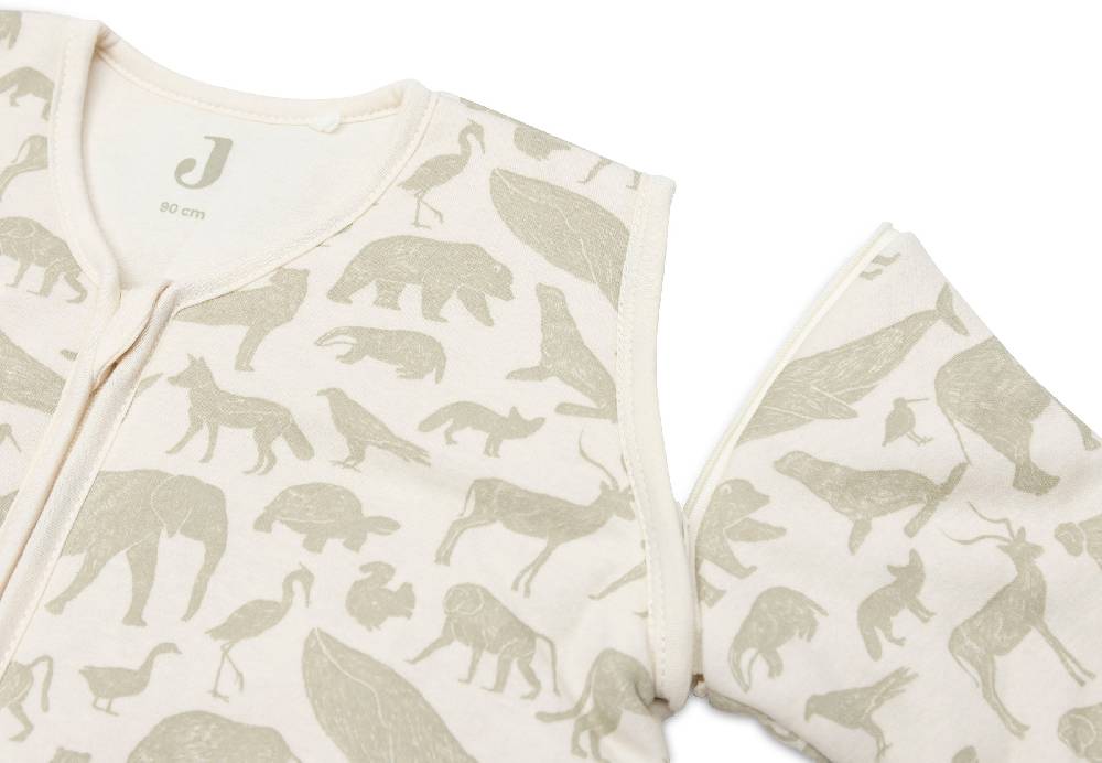 Jollein Schlafsack mit Abnehmbaren Ärmeln 90cm Animals Olive Green Riesige Ersparnisse