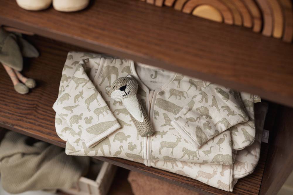 Jollein Schlafsack mit Abnehmbaren Ärmeln 90cm Animals Olive Green Riesige Ersparnisse