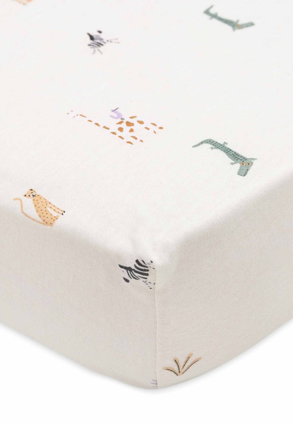 Jollein Spannbettlaken Jersey 60x120cm - Jungle Jambo 50% Rabatt mit kostenlosem Versand