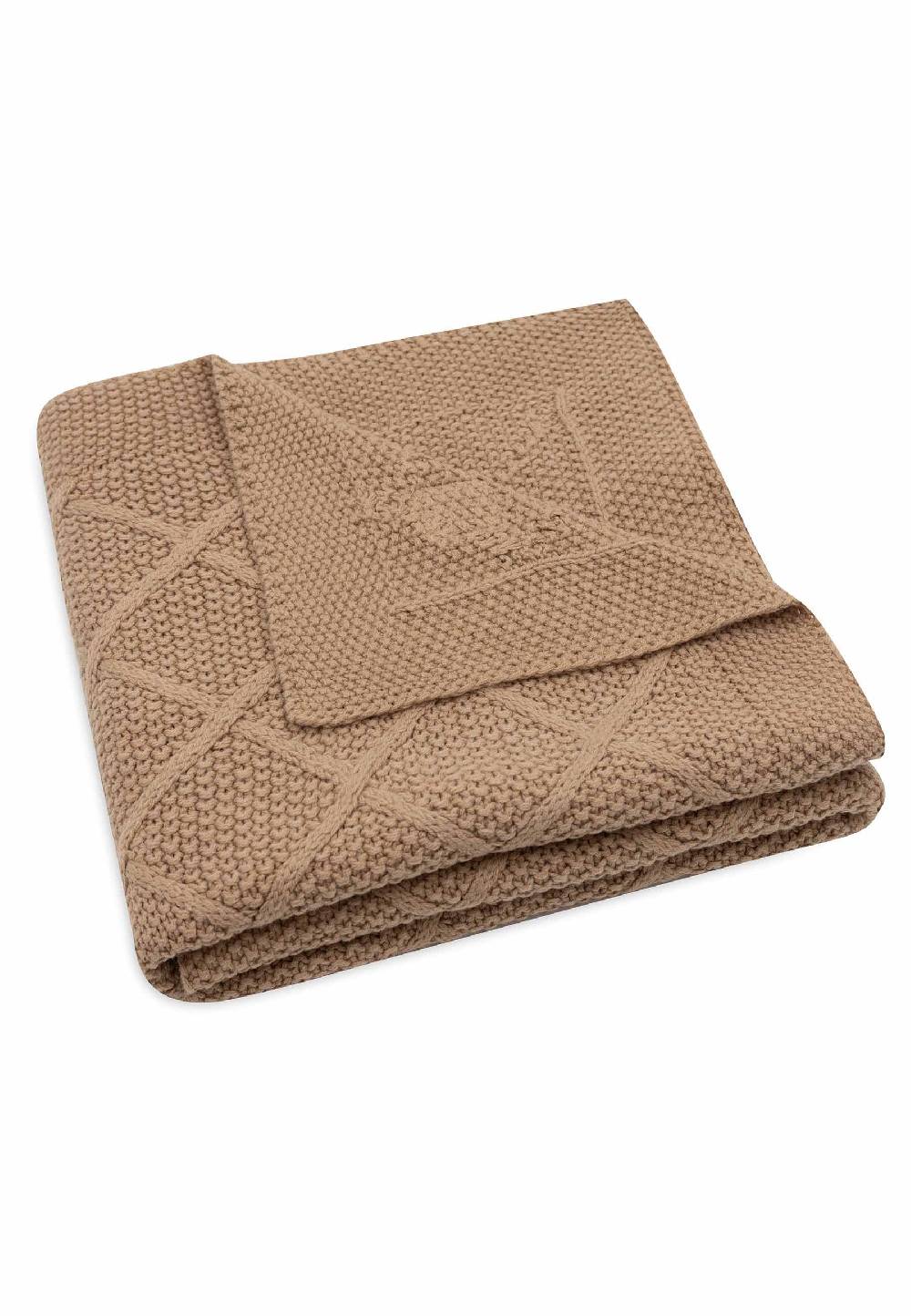 Jollein Decke Wiege 75x100cm Check Knit - Biscuit Online