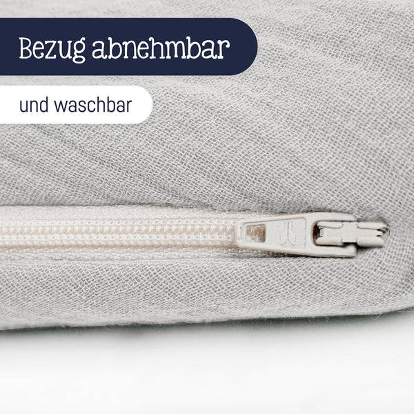 Julius Zöllner Stillkissen aus Baumwollmusselin, grau Kostenloser Versand international
