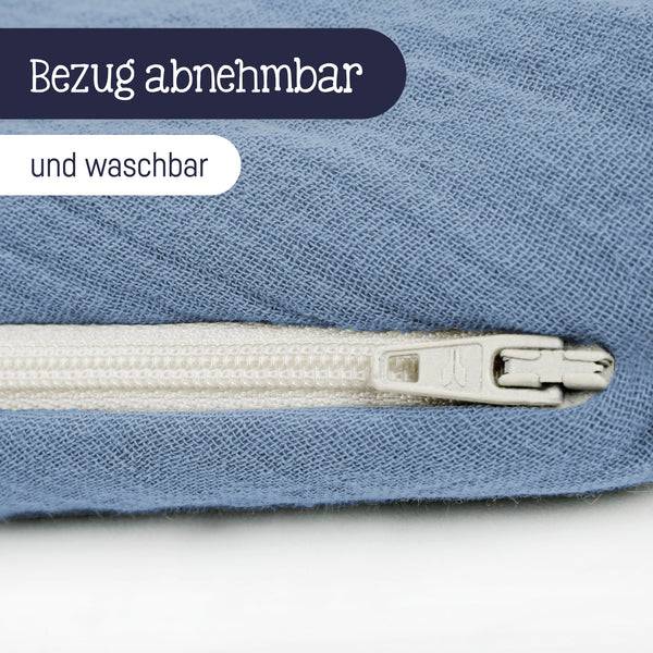 Julius Zöllner Stillkissen aus Baumwollmusselin, blau Rabatte dieses Monats