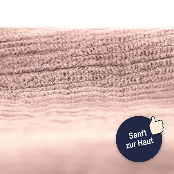Julius Zöllner Bettschlange aus Baumwollmusselin, Dusty Rose Blitzverkäufe