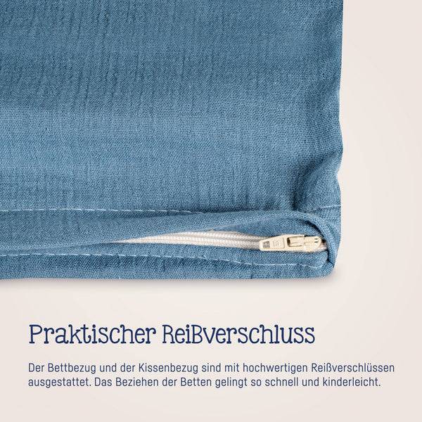Julius Zöllner Bettwäsche aus Baumwollmusselin, Blau Hotsell