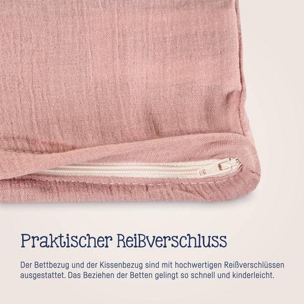 Julius Zöllner Bettwäsche aus Baumwollmusselin, Dusty Rose im Angebot
