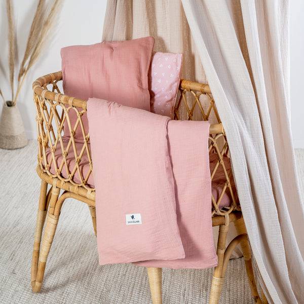 Julius Zöllner Bettwäsche aus Baumwollmusselin, Dusty Rose im Angebot