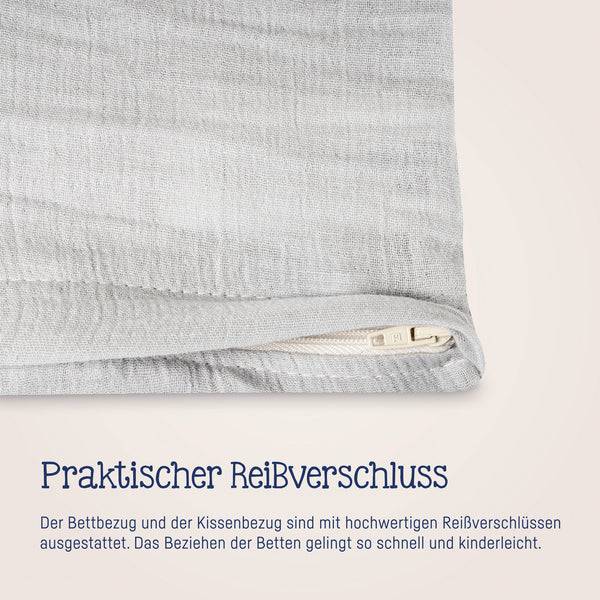 Julius Zöllner Bettwäsche aus Baumwollmusselin, Grau Schlussverkauf