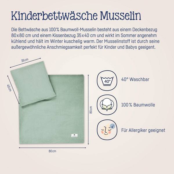 Julius Zöllner Bettwäsche aus Baumwollmusselin, Grün Günstiger Verkauf