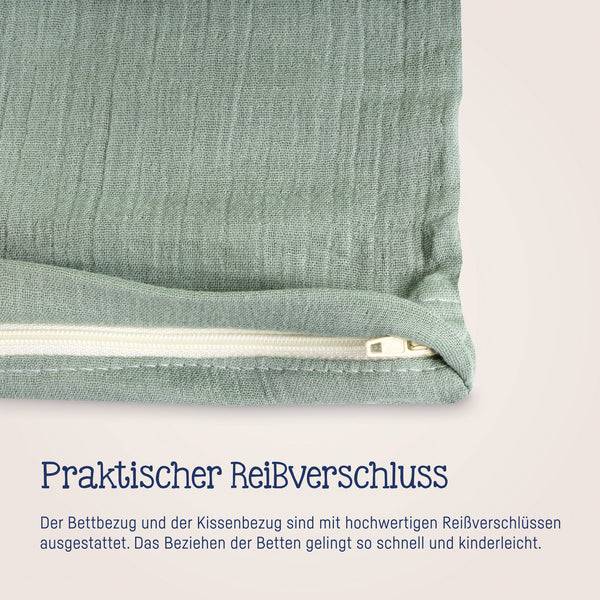 Julius Zöllner Bettwäsche aus Baumwollmusselin, Grün Günstiger Verkauf
