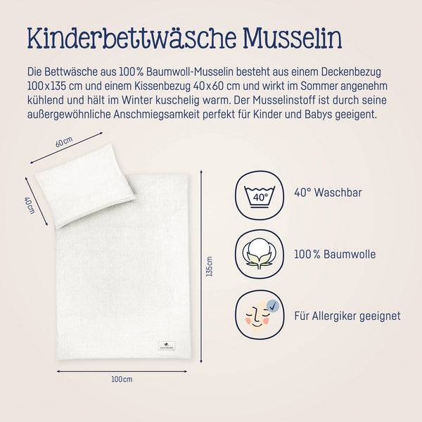 Julius Zöllner Bettwäsche aus Baumwollmusselin, Ivory Fabrikverkauf