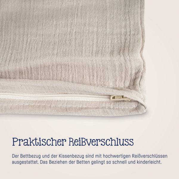 Julius Zöllner Bettwäsche aus Baumwollmusselin, Sand Kostenloser Versand