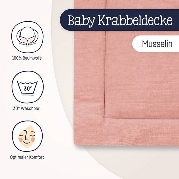 Julius Zöllner Krabbeldecke, dusty rose Lagerräumung