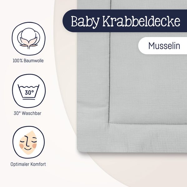 Julius Zöllner Krabbeldecke, grau Heißer Verkauf