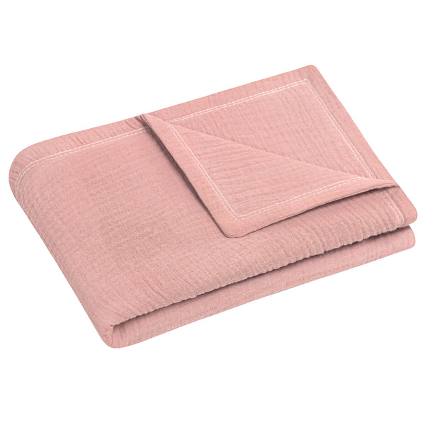 Julius Zöllner Kuscheldecke aus Baumwollmusselin, Dusty Rose Versandkostenfrei