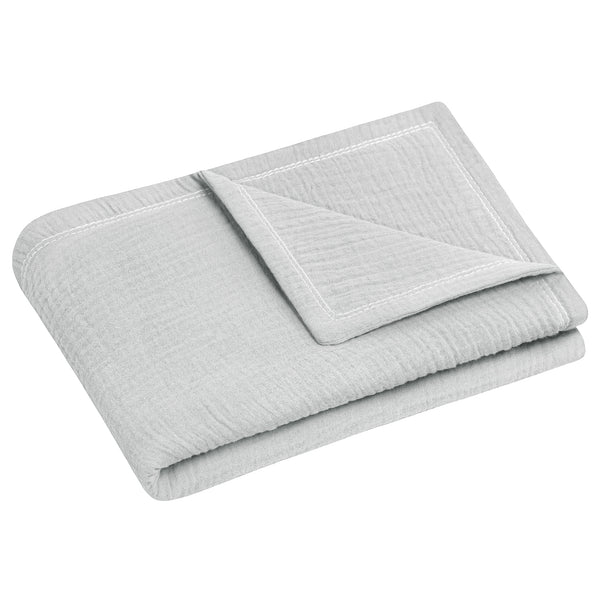 Julius Zöllner Kuscheldecke aus Baumwollmusselin, Grau Großer Ausverkauf