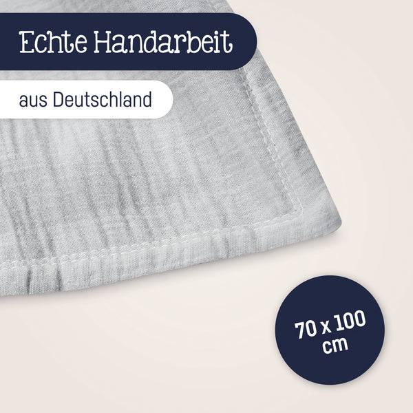 Julius Zöllner Kuscheldecke aus Baumwollmusselin, Grau Großer Ausverkauf