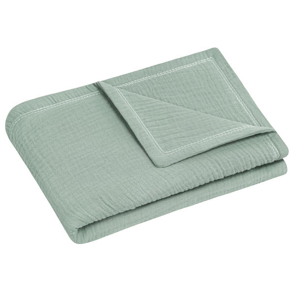 Julius Zöllner Kuscheldecke aus Baumwollmusselin, Grün Flash Sale