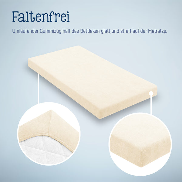 Julius Zöllner Fottee Spannbettlaken für Babymatratzen 60x120 bis 70x140cm, Ecru Exklusive Angebote